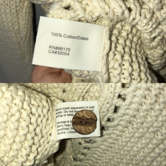 Anthropologie Wavy Cables Knit Sweater Cardigan L - Picture 8 of 8